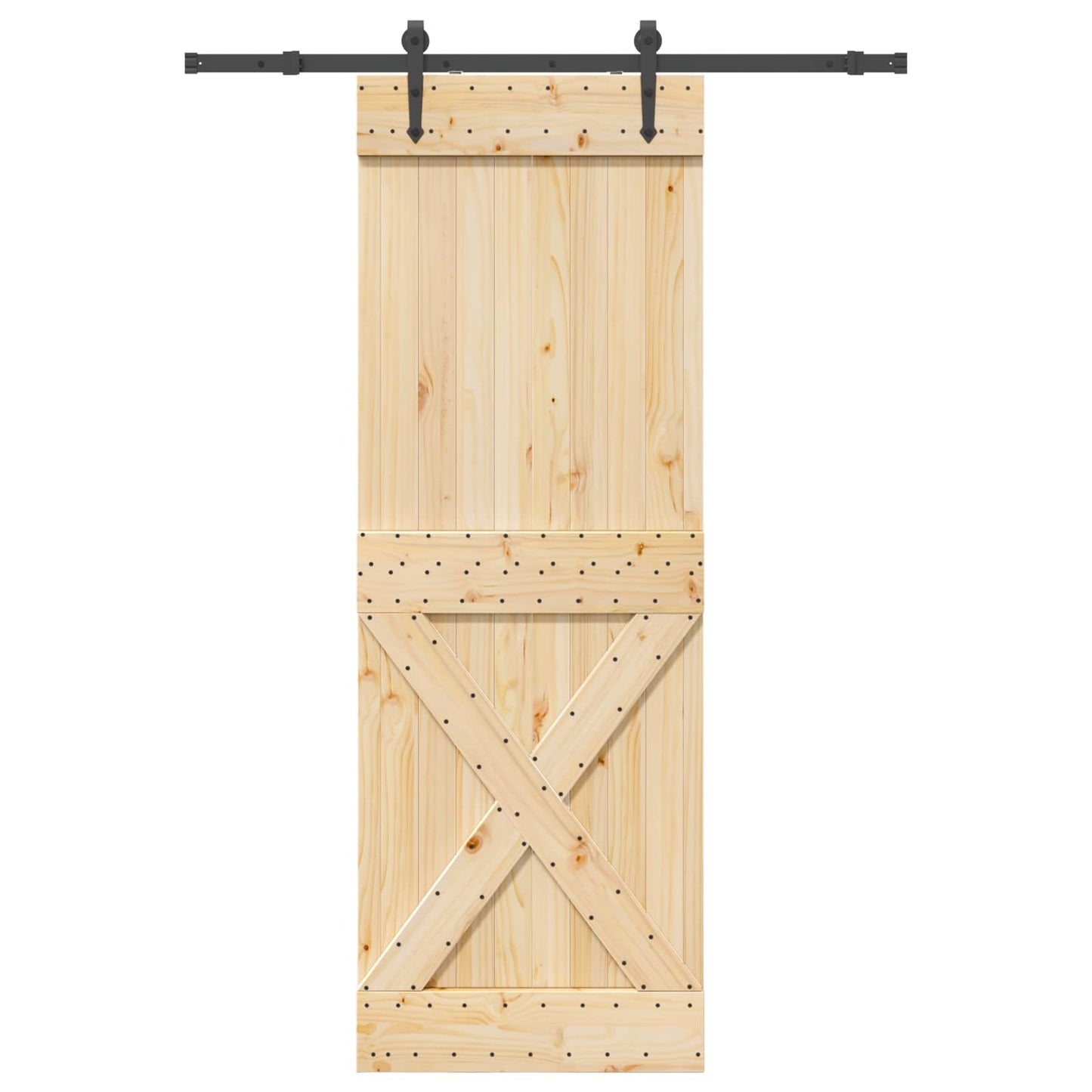 Skydedør NARVIK Naturfarvet og sort 80 x 210 cm (152,5 cm)