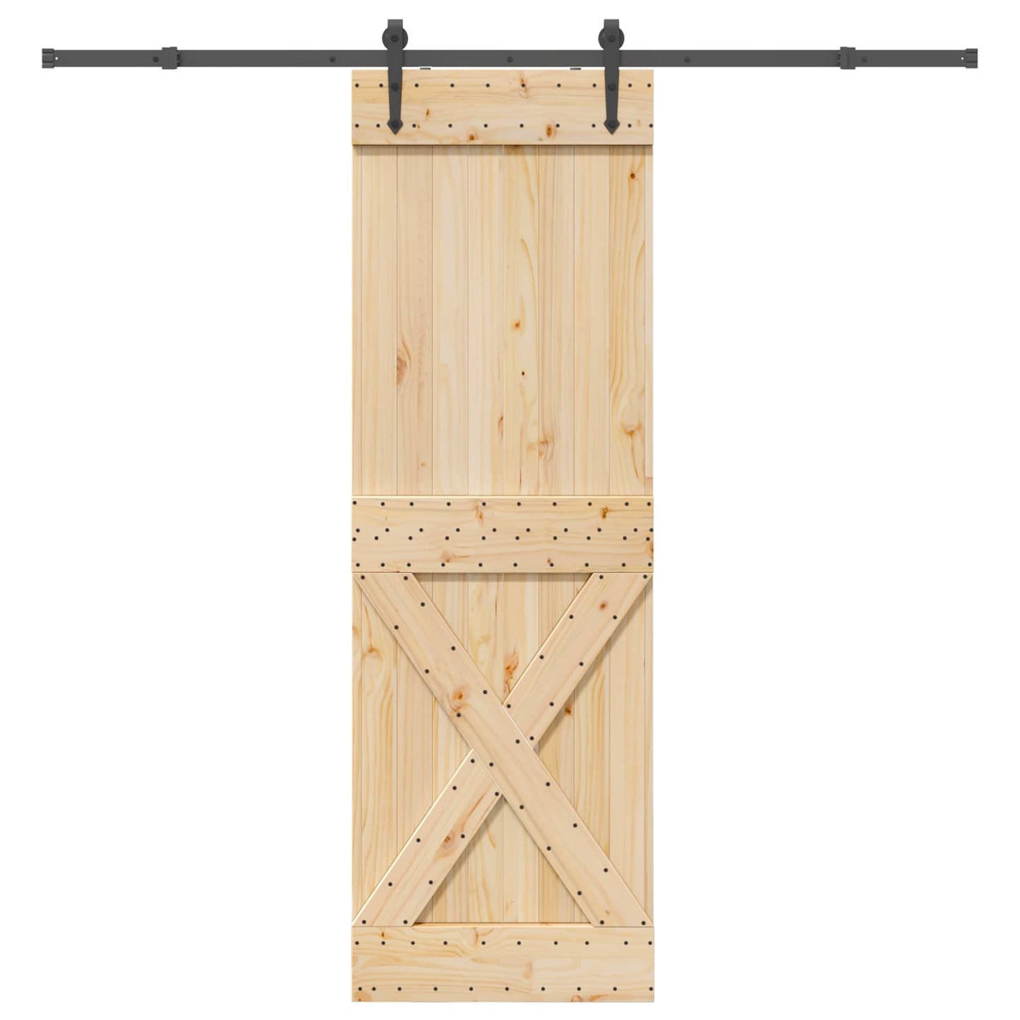 Skydedør NARVIK Naturfarvet og sort 70 x 210 cm (213,5 cm)