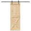 Skydedør NARVIK Naturfarvet og sort 80 x 210 cm (213,5 cm)