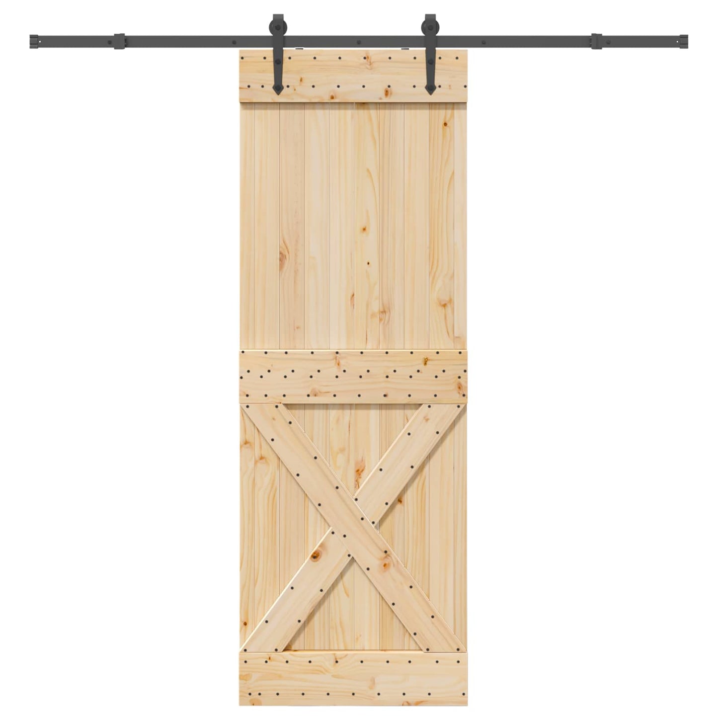 Skydedør NARVIK Naturfarvet og sort 80 x 210 cm (213,5 cm)