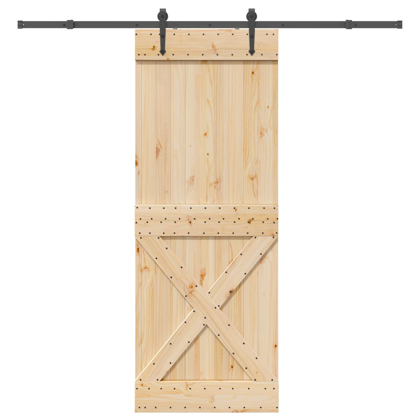 Skydedør NARVIK Naturfarvet og sort 85 x 210 cm (213,5 cm)
