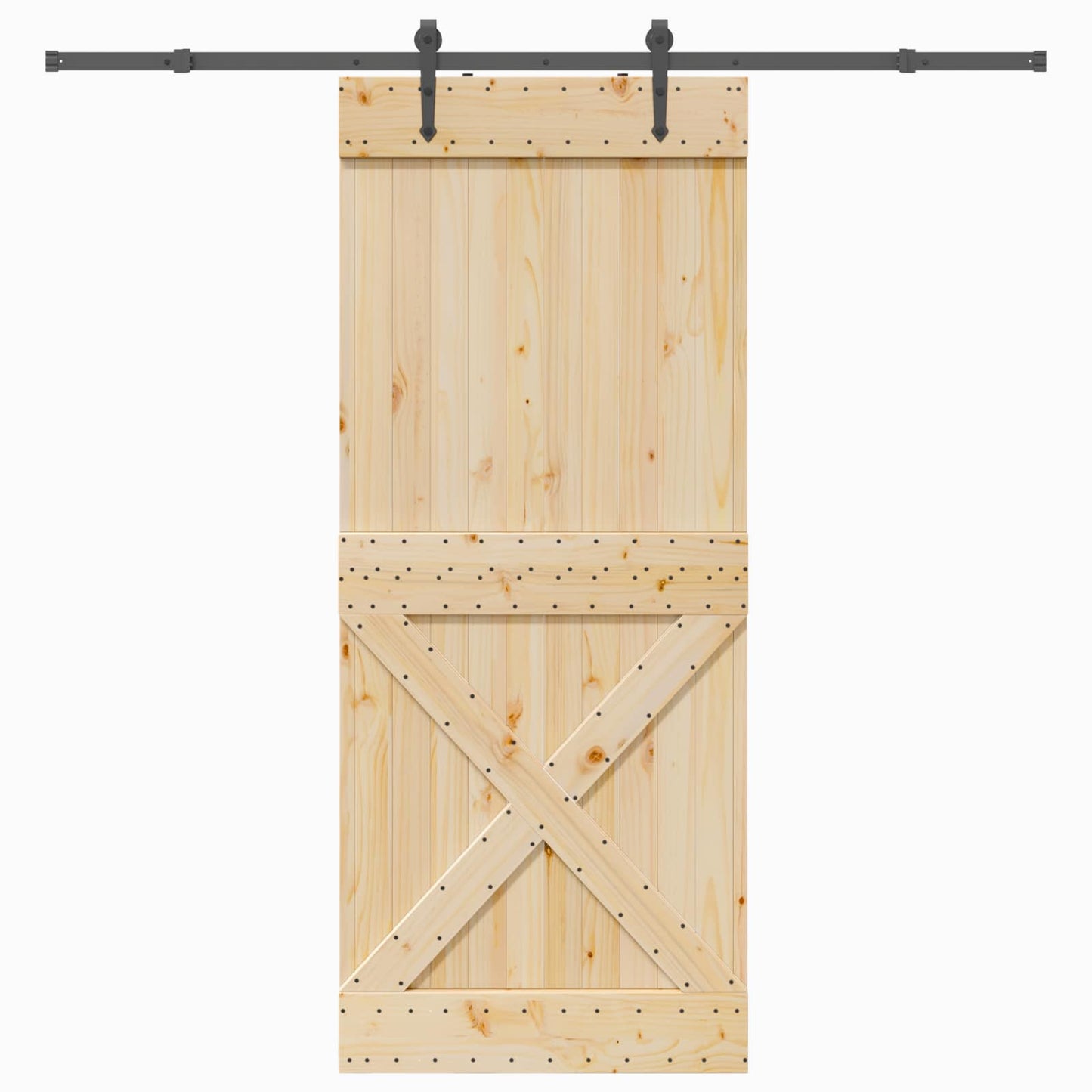 Skydedør NARVIK Naturfarvet og sort 95 x 210 cm (213,5 cm)