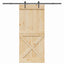Skydedør NARVIK Naturfarvet og sort 100 x 210 cm (213,5 cm)