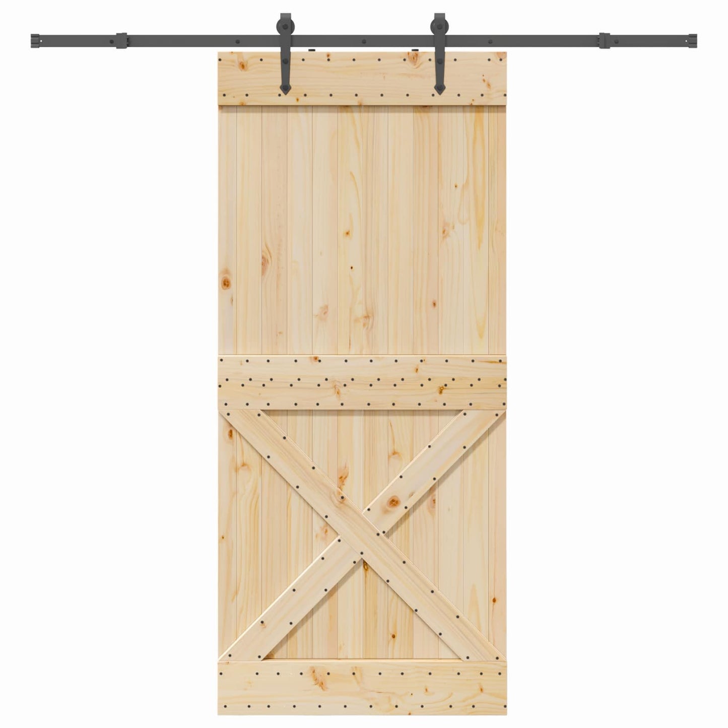 Skydedør NARVIK Naturfarvet og sort 100 x 210 cm (213,5 cm)