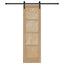 Skydedør Naturfarvet og sort 61 x 198,5 cm Massivt fyrretræ