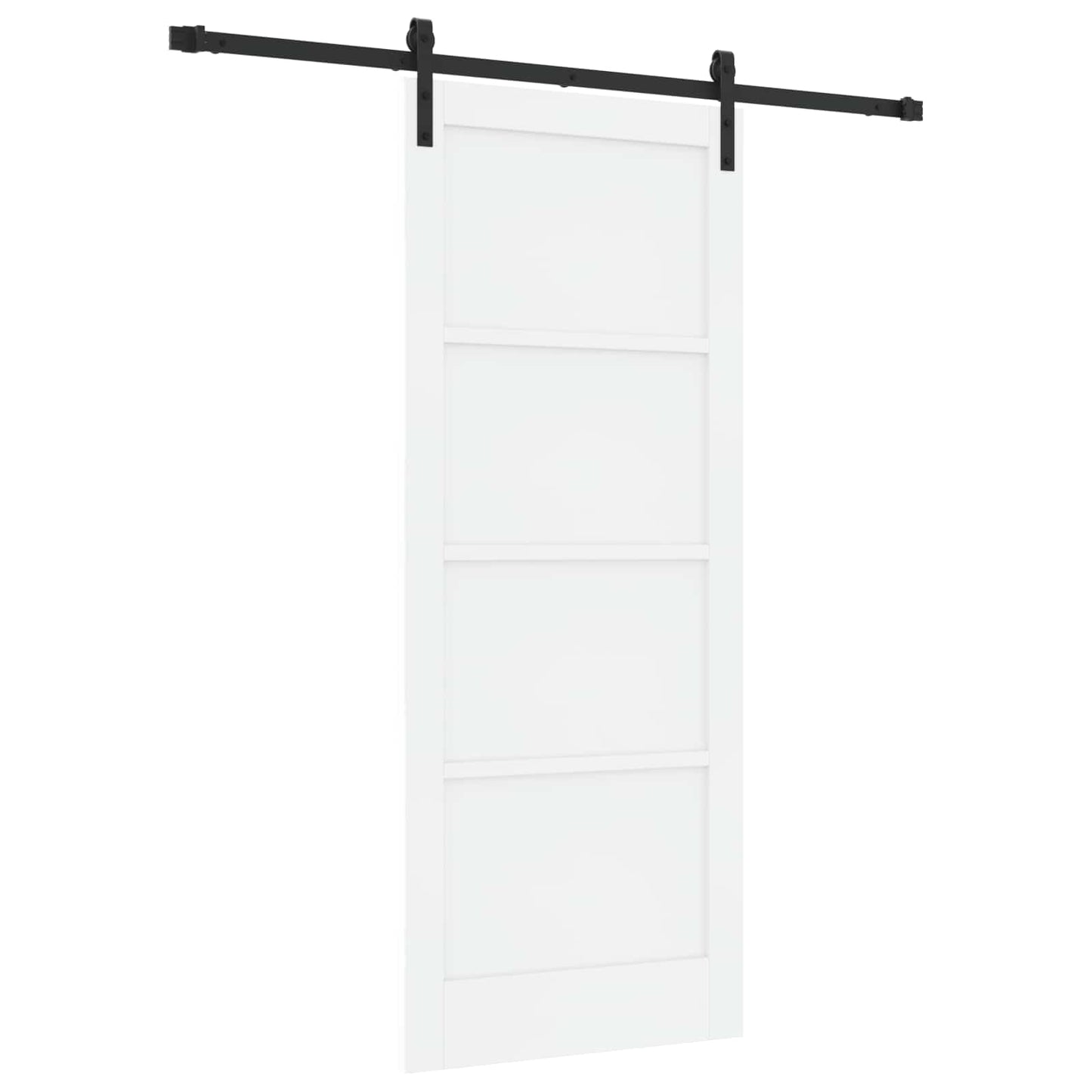 Skydedør Hvid og sort 83 x 202 cm Massivt fyrretræ