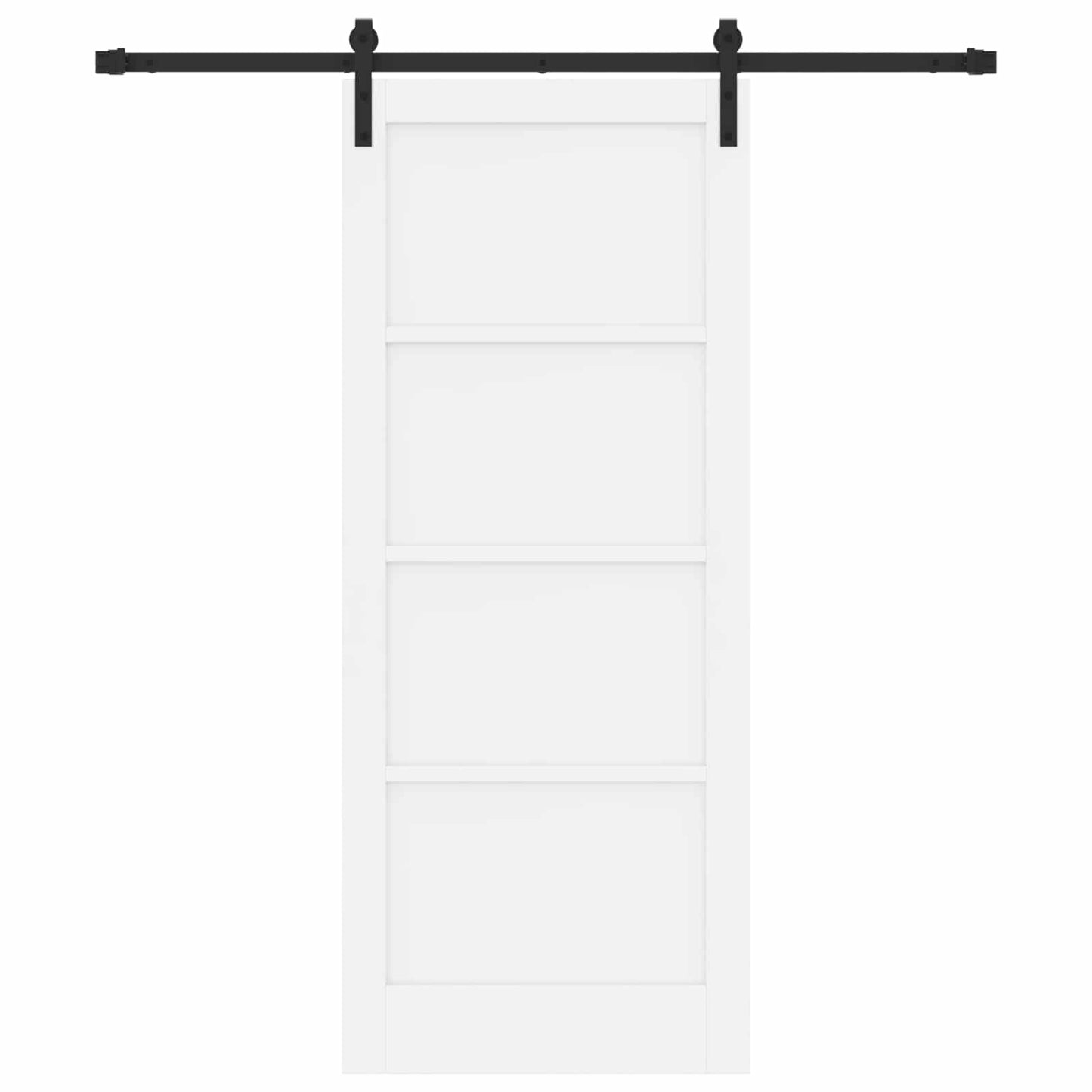 Skydedør Hvid og sort 83 x 202 cm Massivt fyrretræ