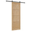 Skydedør Naturfarvet og sort 83 x 232 cm Massivt fyrretræ