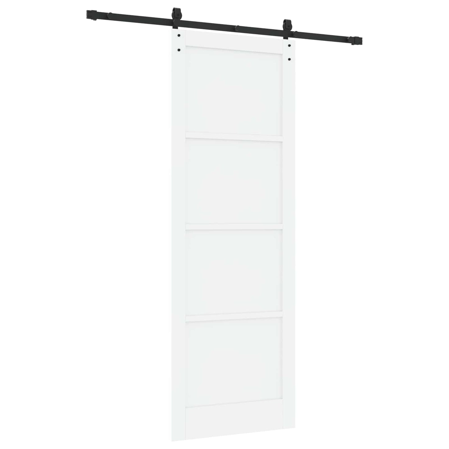 Skydedør Hvid og sort 83 x 232 cm Massivt fyrretræ