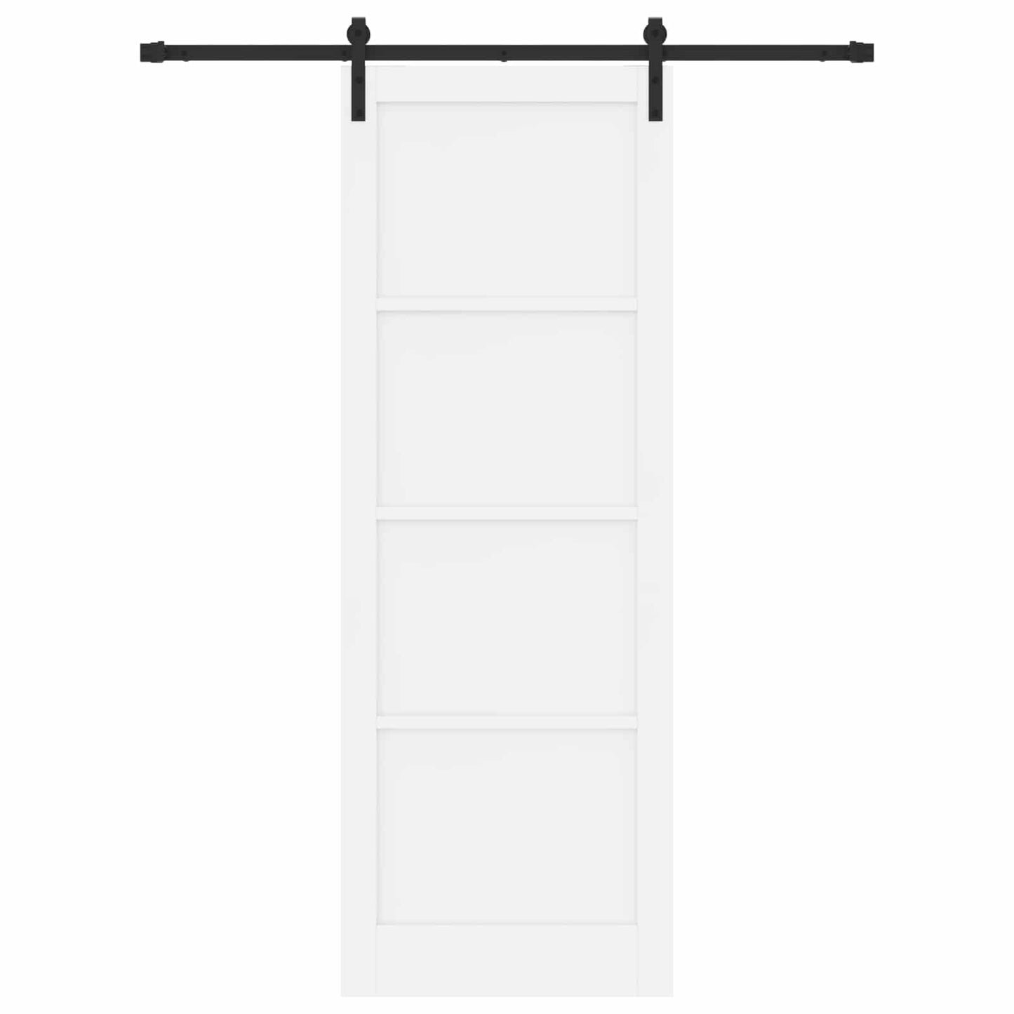 Skydedør Hvid og sort 83 x 232 cm Massivt fyrretræ