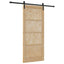 Skydedør Naturfarvet og sort 86 x 198,5 cm Massivt fyrretræ