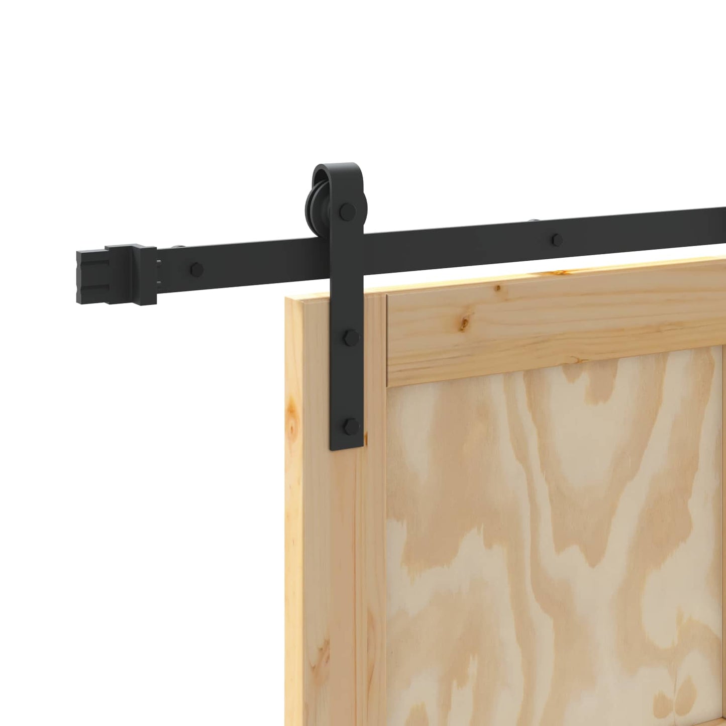 Skydedør Naturfarvet og sort 86 x 211 cm Massivt fyrretræ