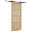 Skydedør Naturfarvet og sort 86 x 211 cm Massivt fyrretræ