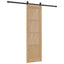 Skydedør Naturfarvet og sort 61 x 198,5 cm Massivt fyrretræ