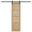 Skydedør Naturfarvet og sort 61 x 198,5 cm Massivt fyrretræ
