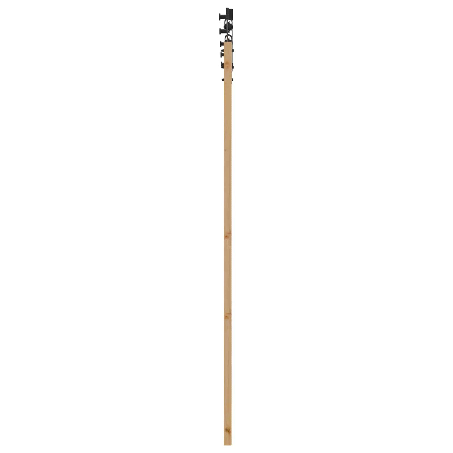 Skydedør Naturfarvet og sort 61 x 198,5 cm Massivt fyrretræ