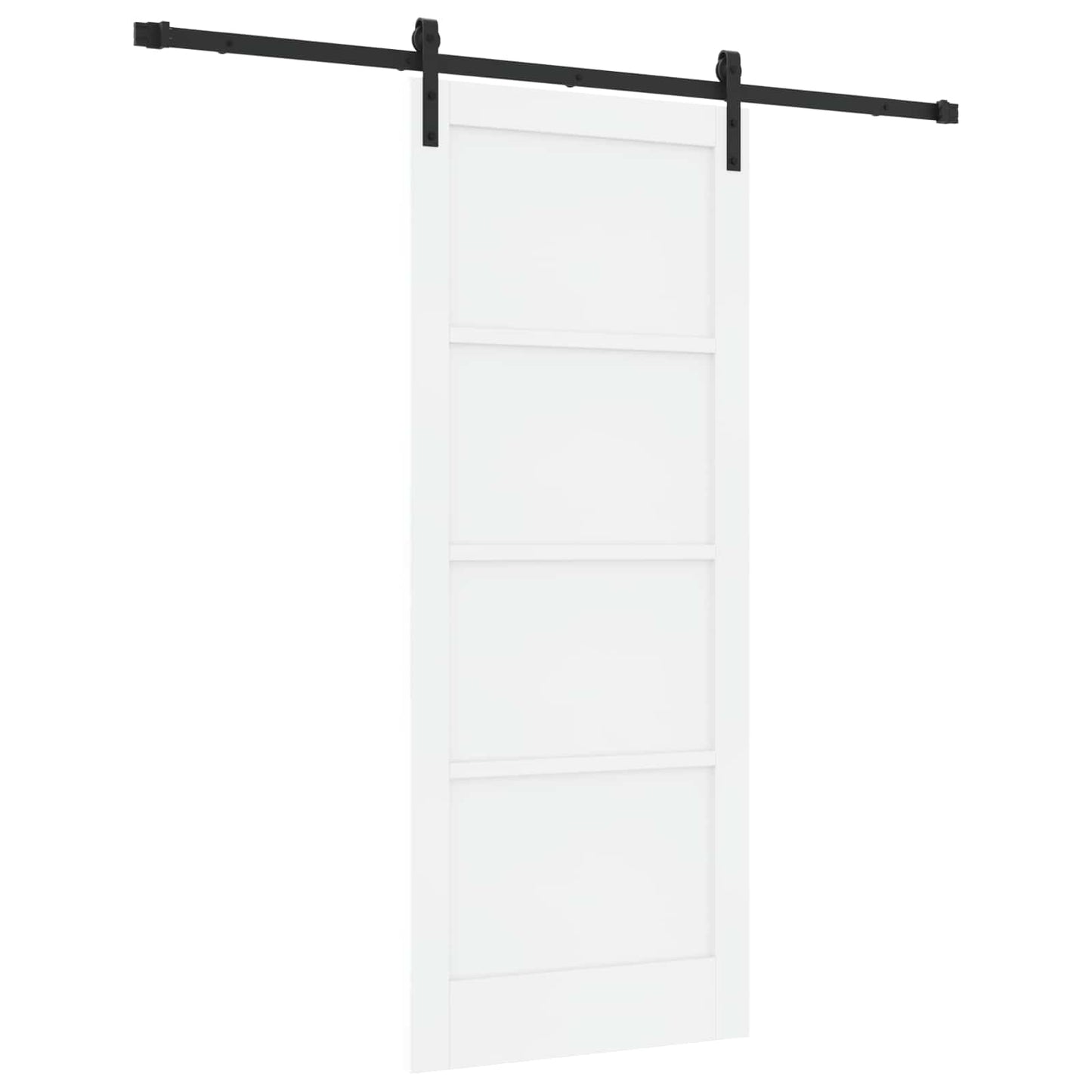 Skydedør Hvid og sort 83 x 202 cm Massivt fyrretræ