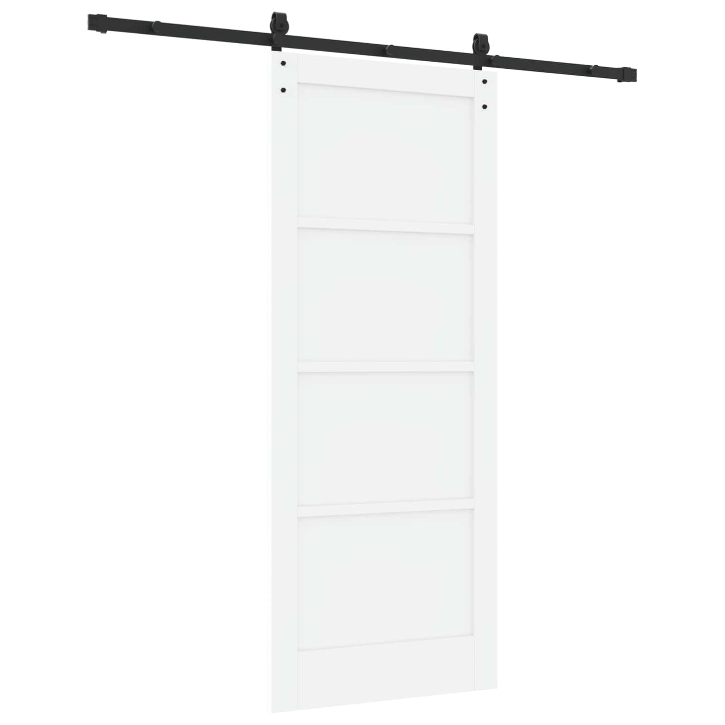 Skydedør Hvid og sort 83 x 202 cm Massivt fyrretræ