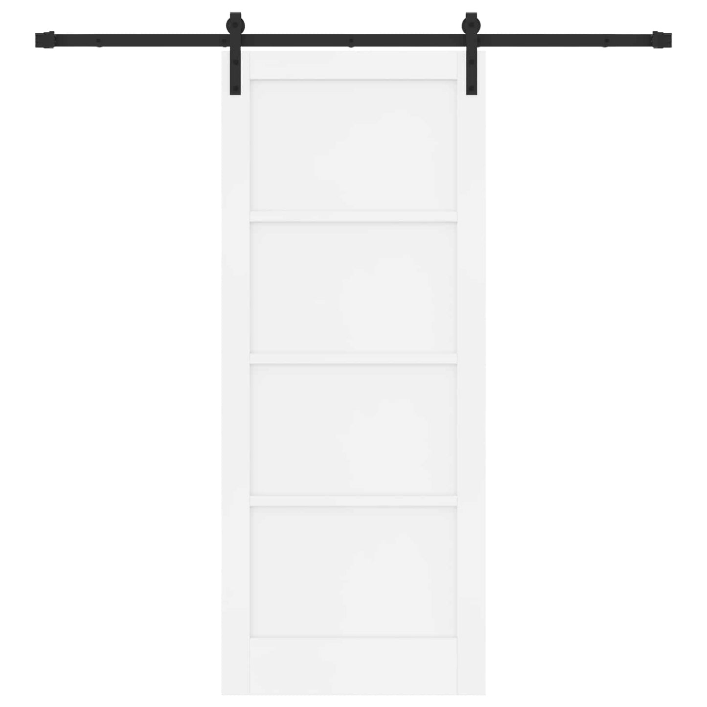 Skydedør Hvid og sort 83 x 202 cm Massivt fyrretræ