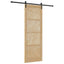 Skydedør Naturfarvet og sort 83 x 232 cm Massivt fyrretræ