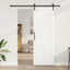 Skydedør Hvid og sort 83 x 232 cm Massivt fyrretræ