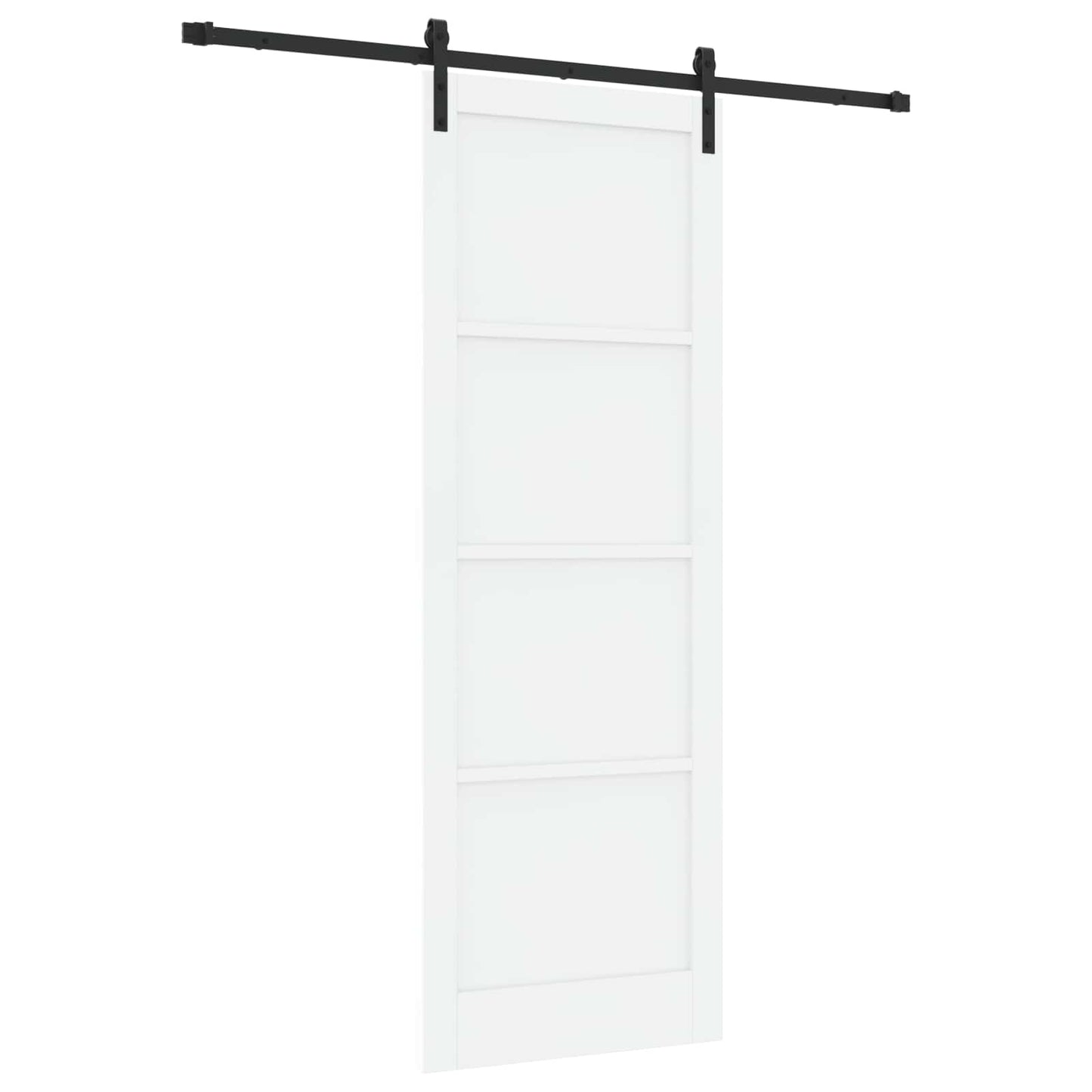 Skydedør Hvid og sort 83 x 232 cm Massivt fyrretræ