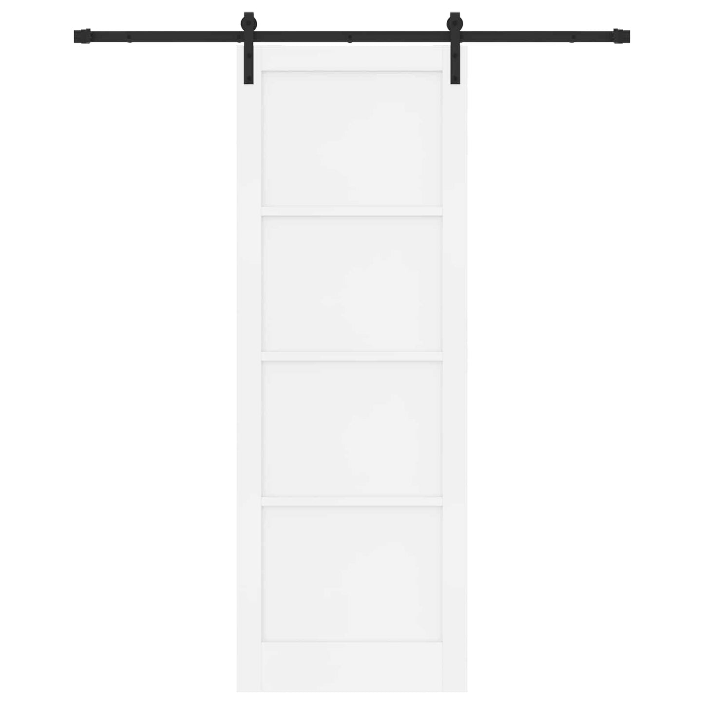 Skydedør Hvid og sort 83 x 232 cm Massivt fyrretræ
