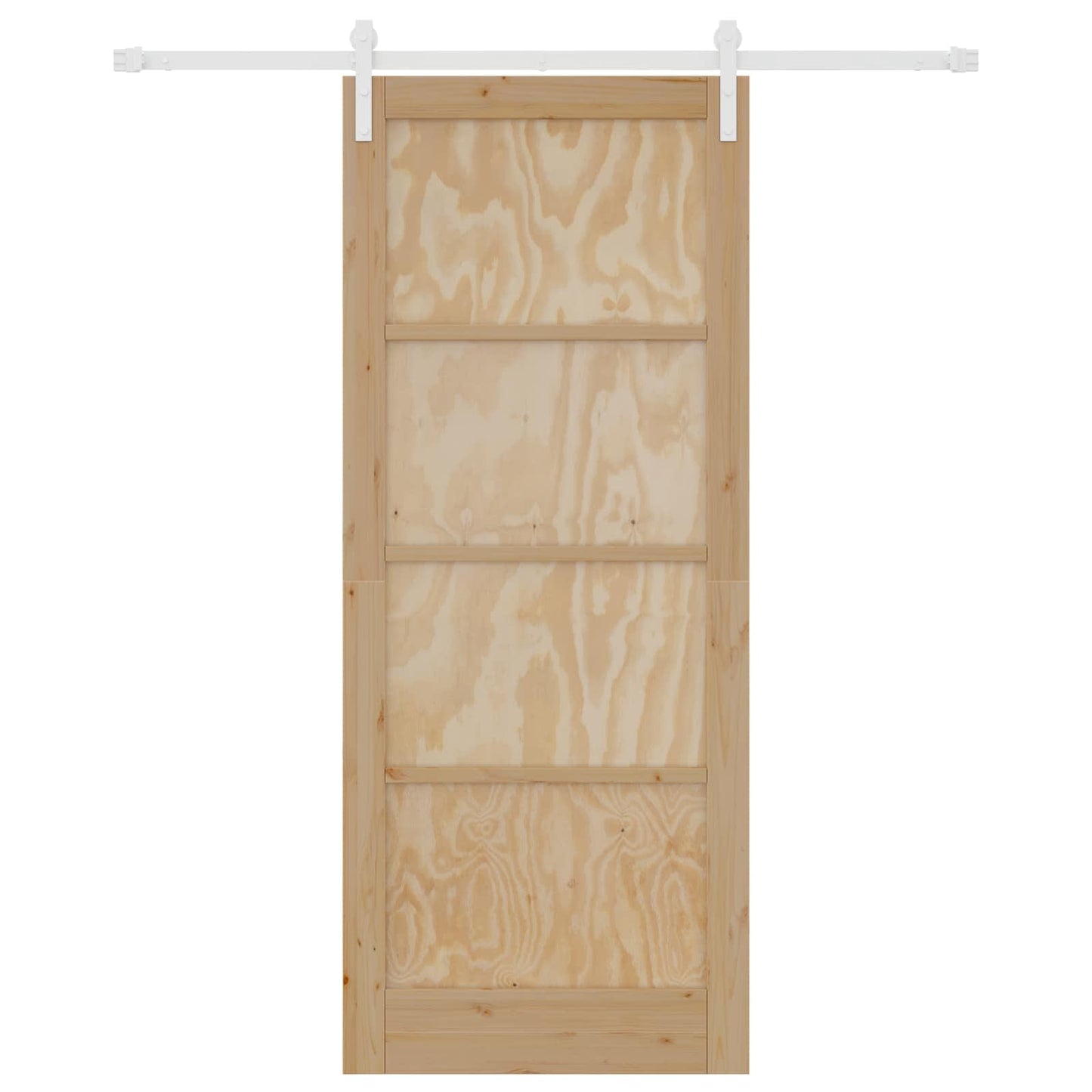 Skydedør Natur og hvid 86 x 211 cm Massivt fyrretræ