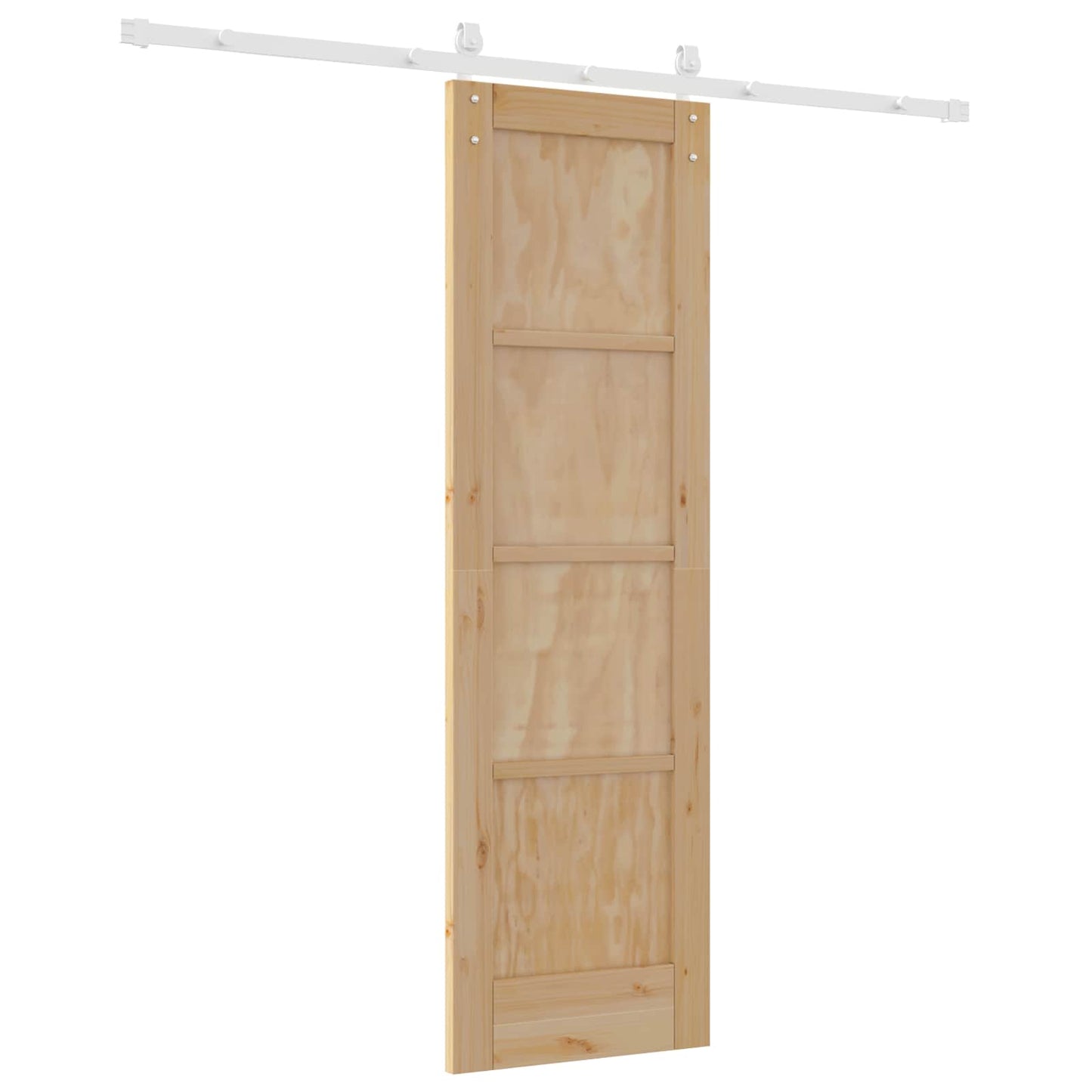 Skydedør Natur og hvid 61 x 198,5 cm Massivt fyrretræ