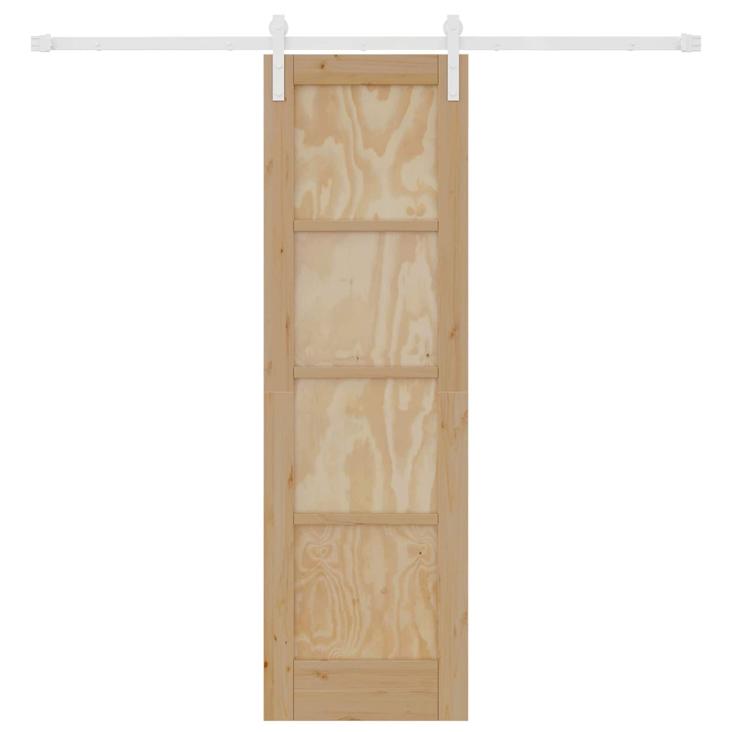 Skydedør Natur og hvid 61 x 198,5 cm Massivt fyrretræ