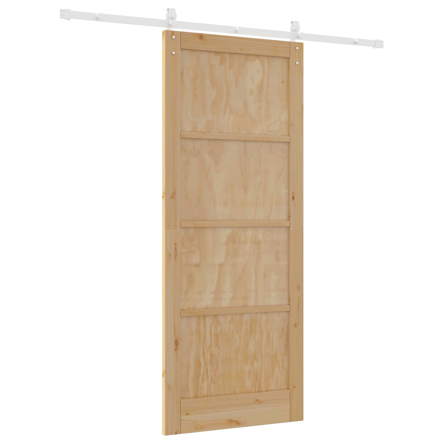 Skydedør Natur og hvid 86 x 211 cm Massivt fyrretræ