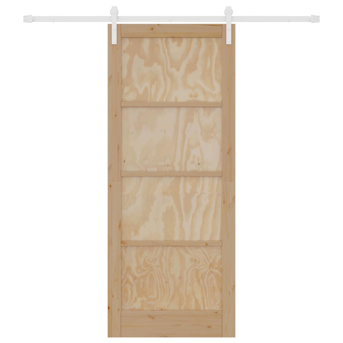 Skydedør Natur og hvid 86 x 211 cm Massivt fyrretræ
