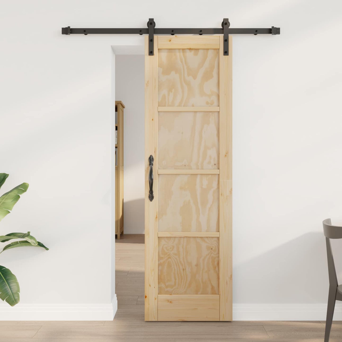 Skydedør Naturfarvet 61 x 198,5 cm Massivt fyrretræ