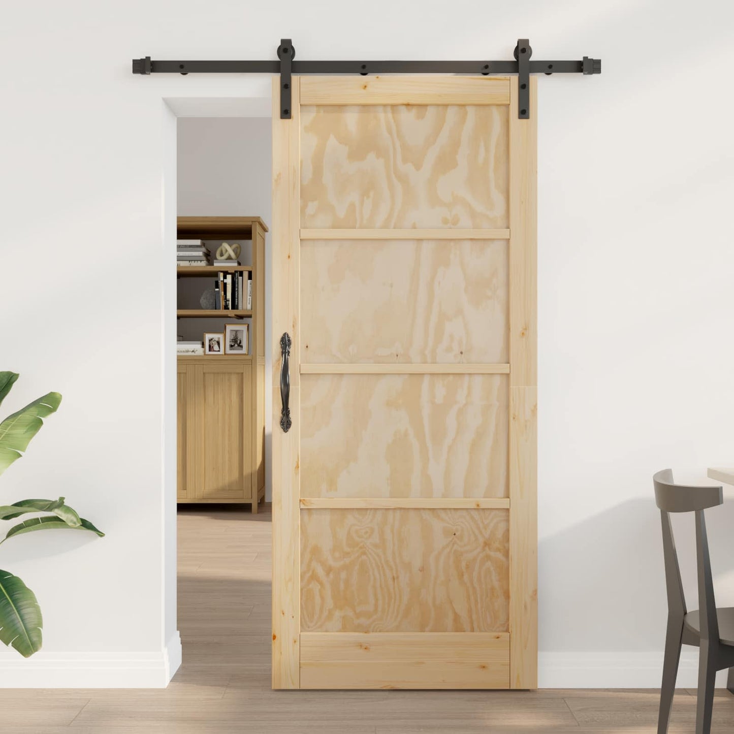 Skydedør Naturfarvet 86 x 198,5 cm Massivt fyrretræ