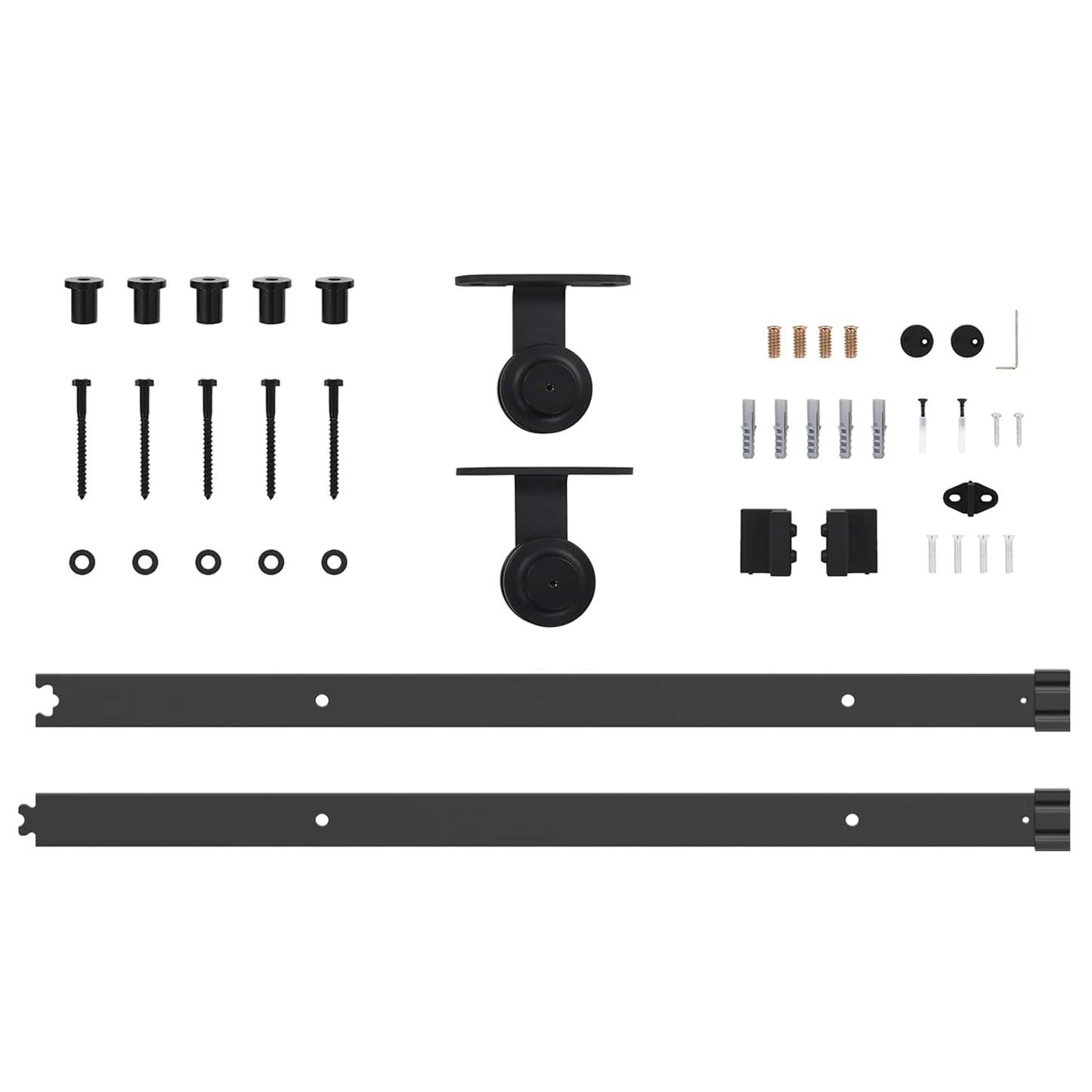 Skydedør Naturfarvet og sort 61 x 198,5 cm Massivt fyrretræ