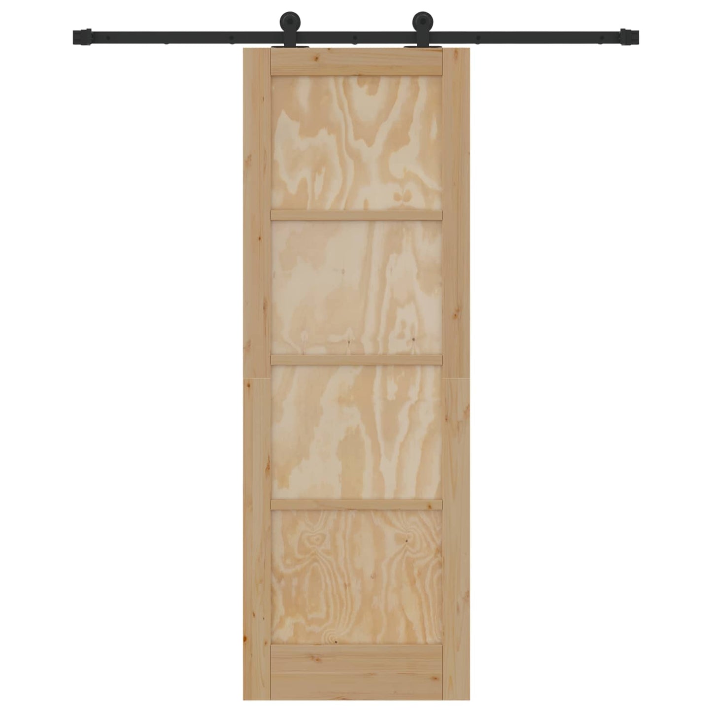 Skydedør Naturfarvet og sort 73,5 x 211 cm Massivt fyrretræ