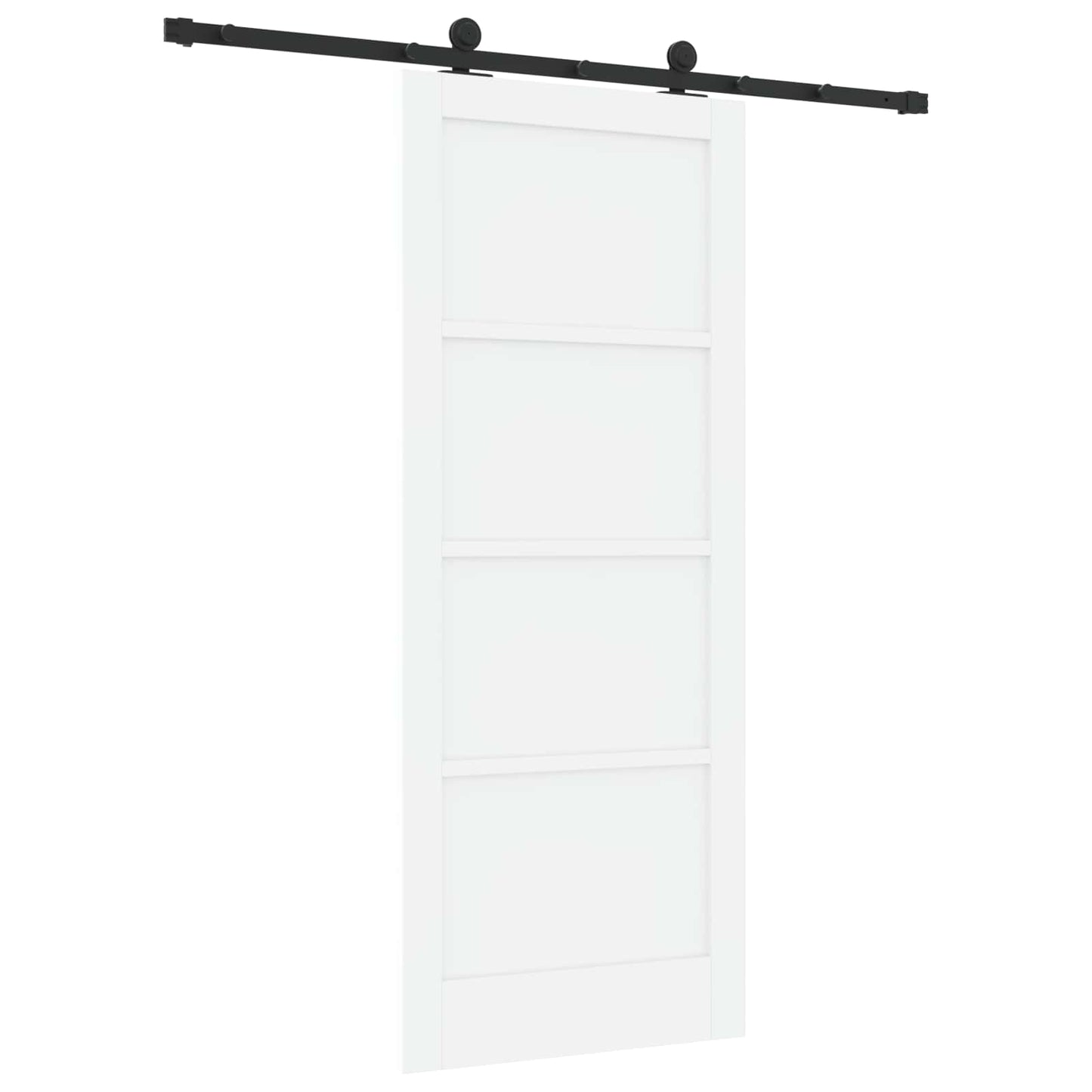 Skydedør Hvid og sort 83 x 202 cm Massivt fyrretræ