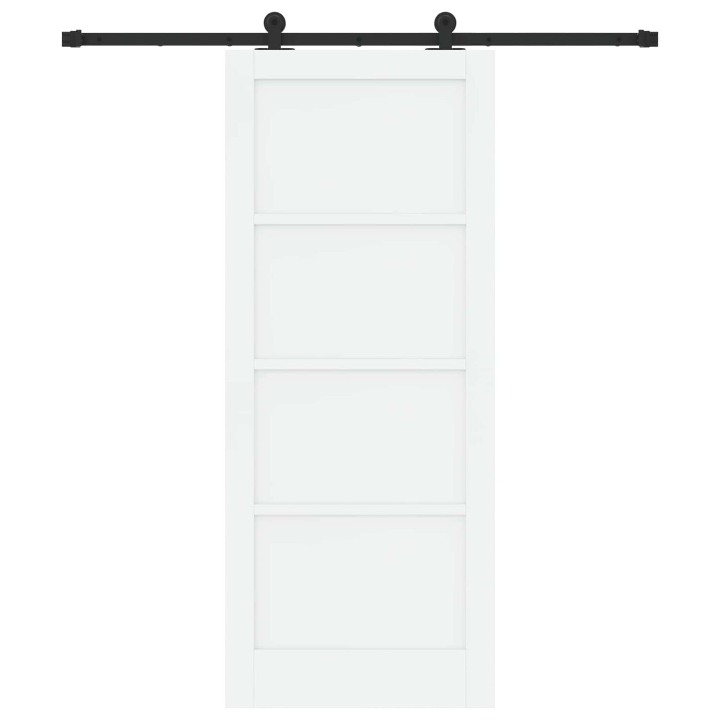 Skydedør Hvid og sort 83 x 202 cm Massivt fyrretræ