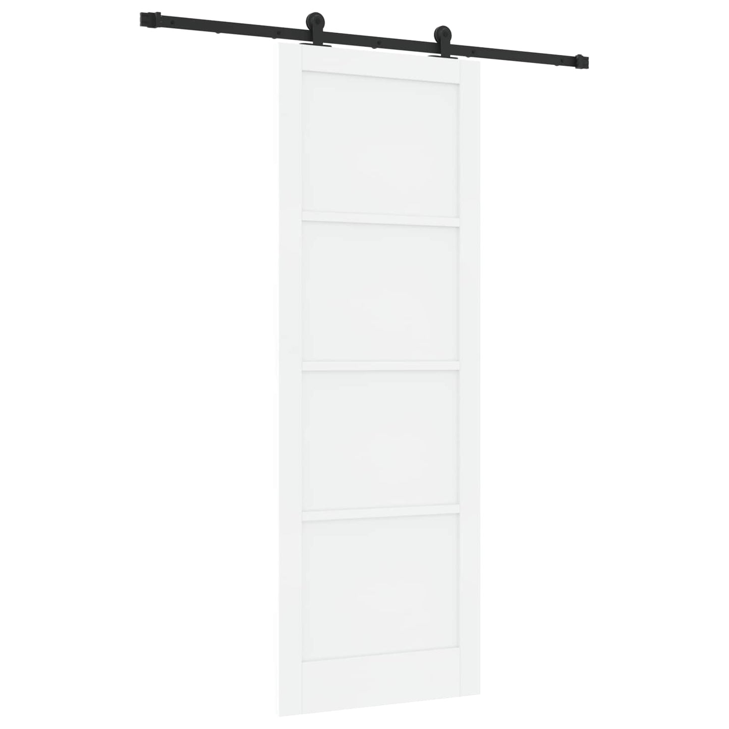 Skydedør Hvid og sort 83 x 232 cm Massivt fyrretræ