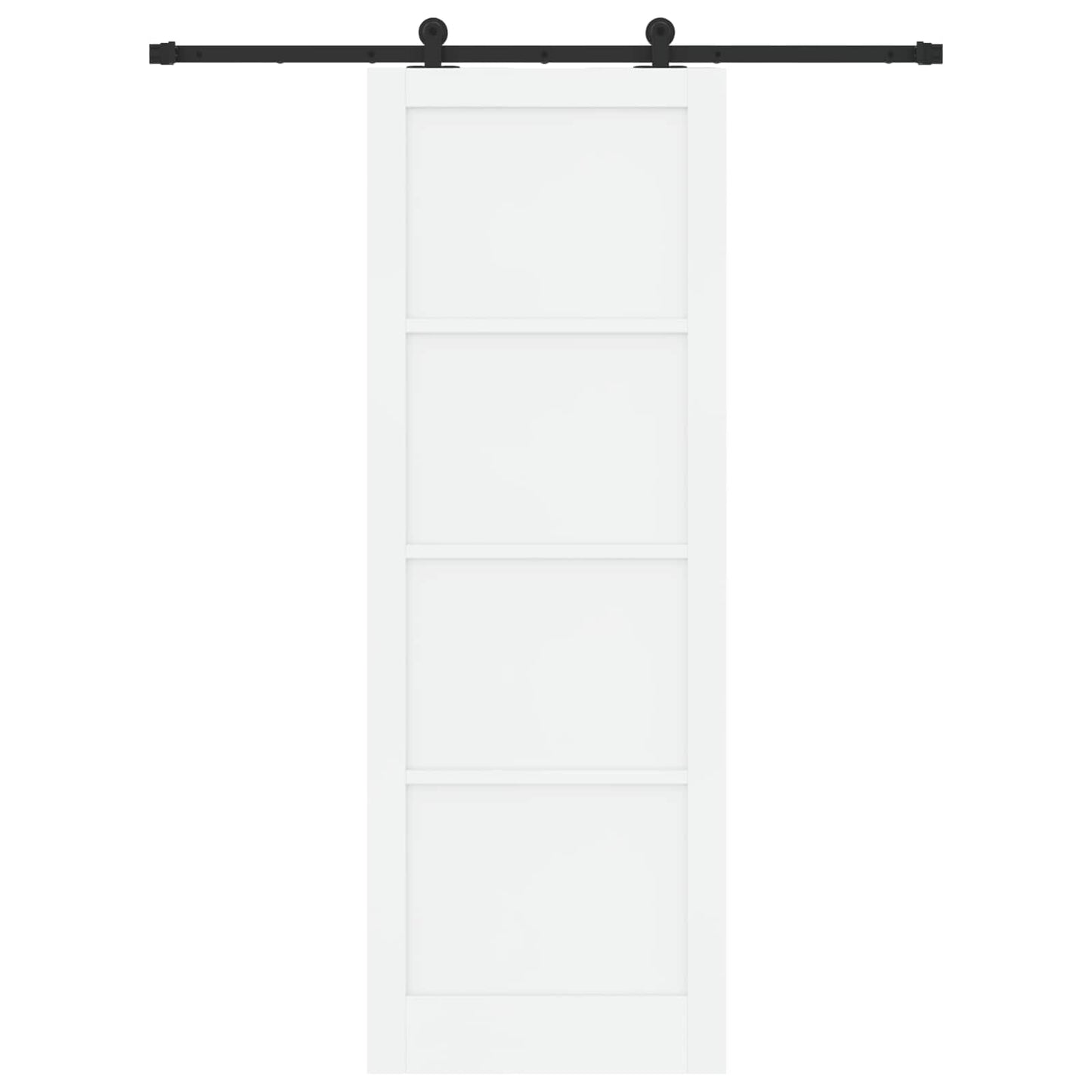 Skydedør Hvid og sort 83 x 232 cm Massivt fyrretræ
