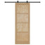 Skydedør Naturfarvet og sort 83 x 232 cm Massivt fyrretræ