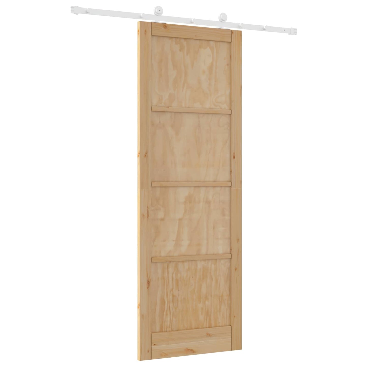 Skydedør Natur og hvid 83 x 232 cm Massivt fyrretræ