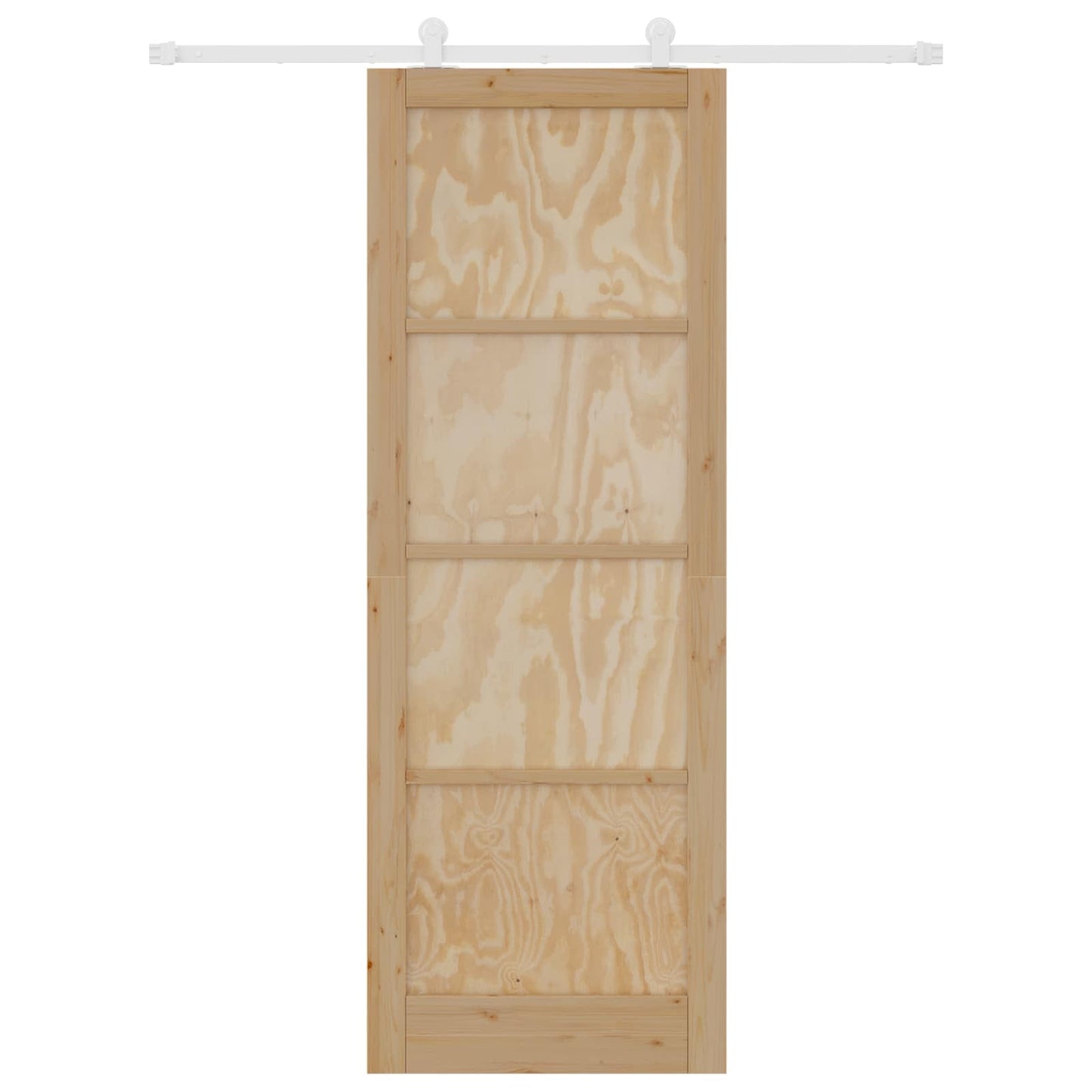 Skydedør Natur og hvid 83 x 232 cm Massivt fyrretræ