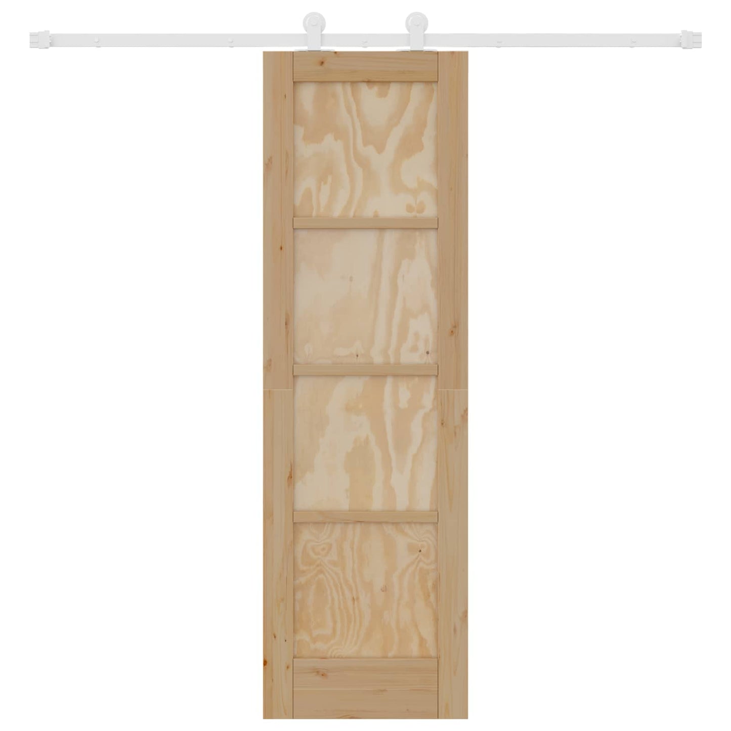 Skydedør Natur og hvid 61 x 198,5 cm Massivt fyrretræ
