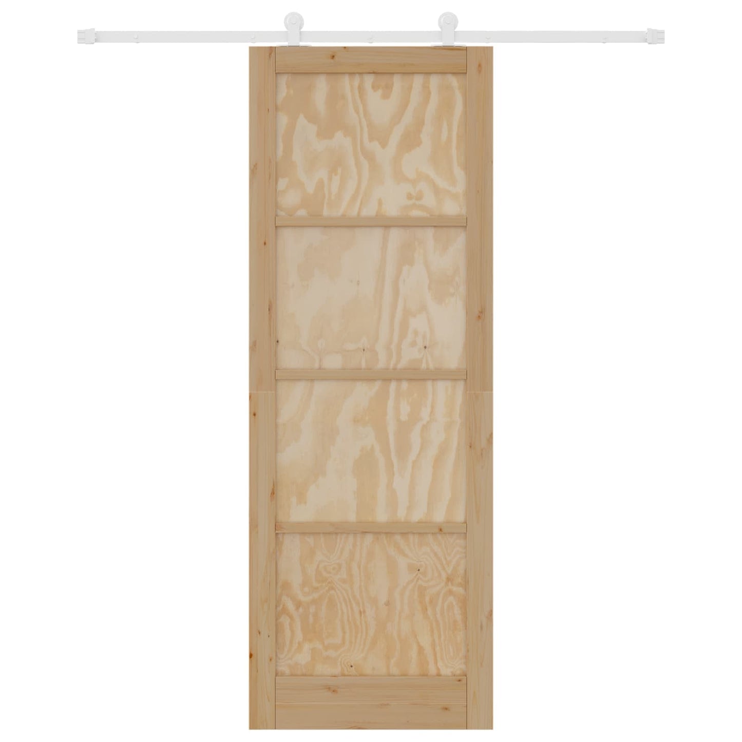 Skydedør Natur og hvid 83 x 232 cm Massivt fyrretræ