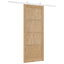 Skydedør Natur og hvid 86 x 211 cm Massivt fyrretræ