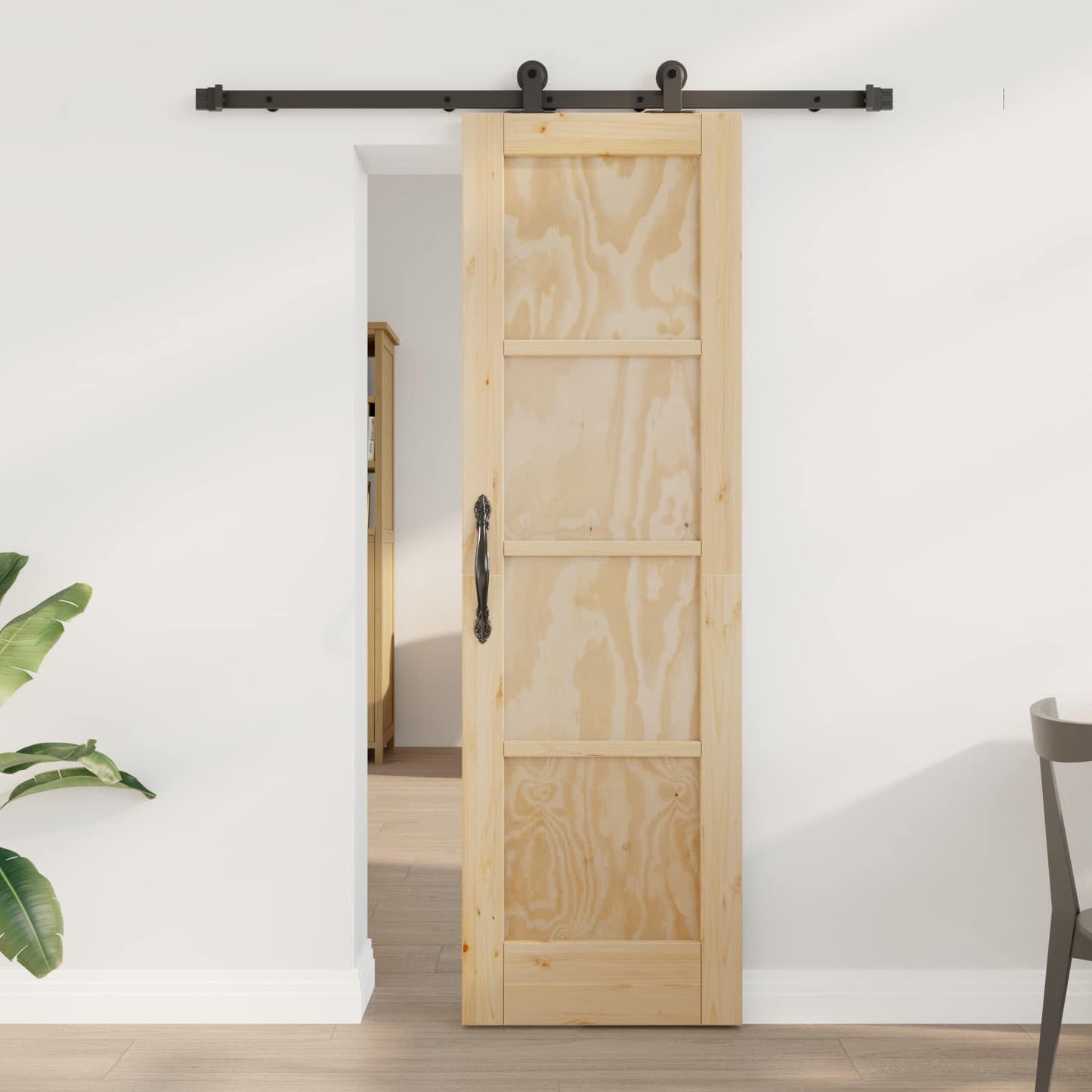 Skydedør ORKDAL Naturfarvet 61 x 198,5 cm Massivt fyrretræ