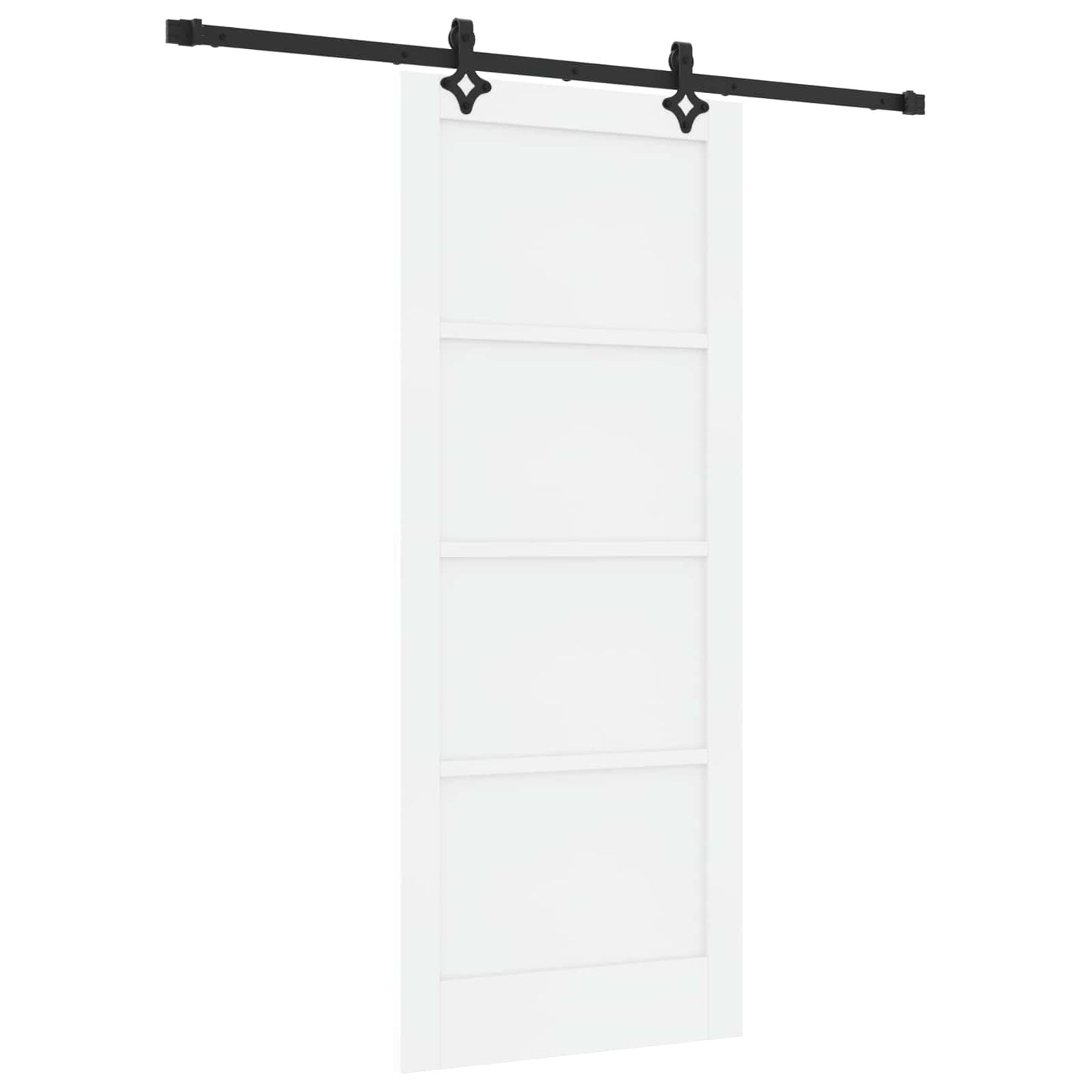 Skydedør Hvid og sort 83 x 202 cm Massivt fyrretræ