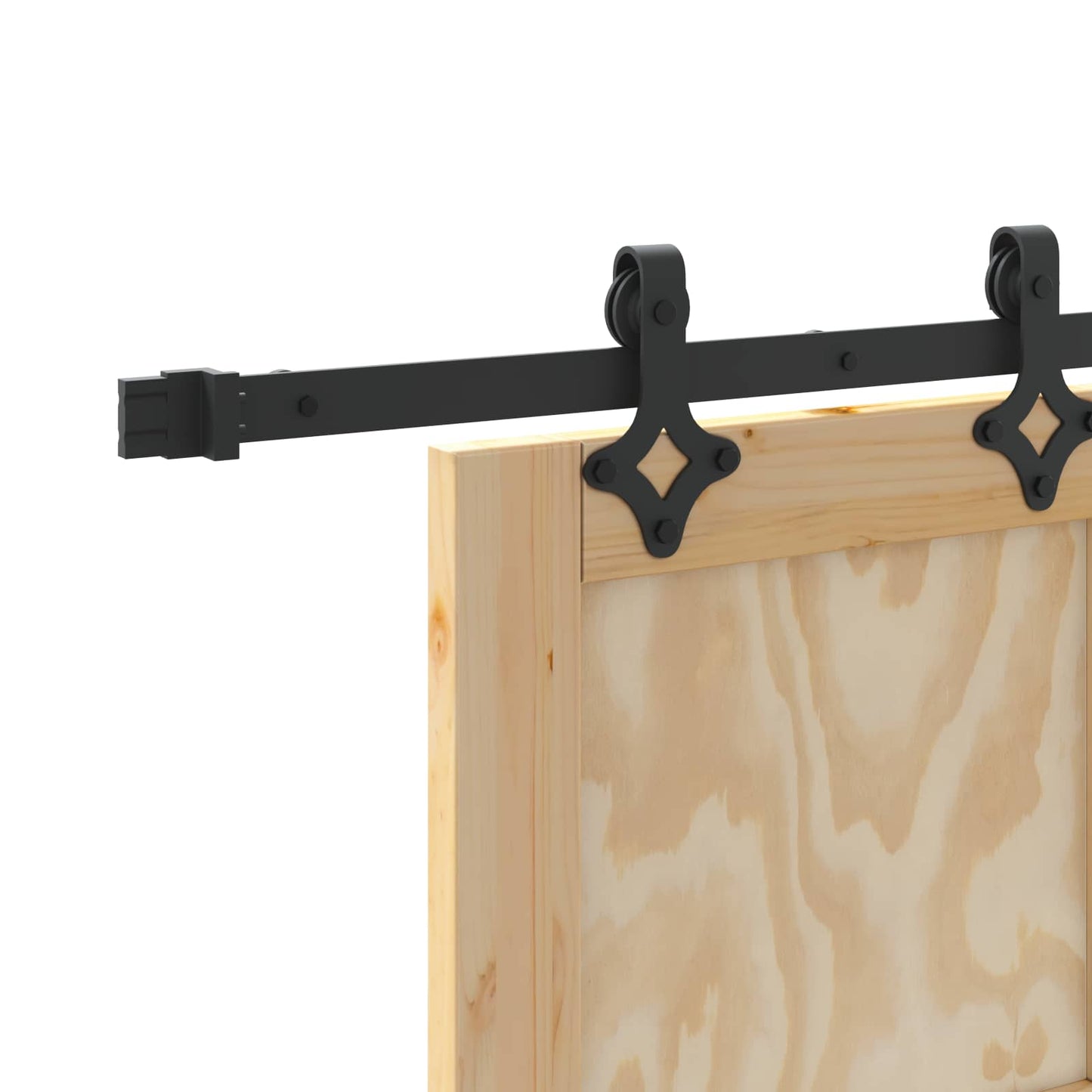 Skydedør Naturfarvet og sort 83 x 232 cm Massivt fyrretræ
