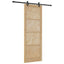 Skydedør Naturfarvet og sort 83 x 232 cm Massivt fyrretræ